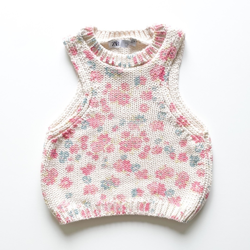 Zara Floral Knit Tank